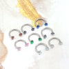 2Pcs 6/8/10mm Stainless Steel Zircon Piercings Earrings Horseshoe Ring Piercing Nose Ear Belly Rings Body Jewelry For Women/Men - Image 3