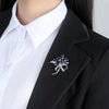 Temperament Purple Crystal Flower Brooches for Women Shiny Full of Zircon Pins Suit Jewelry Party Accessory Gift - Image 4