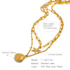 Double Layered Chain Necklace for Women, Summer Beach Seashell Starfish Pendant, Stainless Steel Jewelry - Image 6