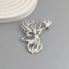 design hollow sika deer gold-plated stainless steel brooch, and pin, suit accessories - Image 5