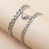 2Pcs/set Magnet Couple Bracelets Heart Attraction Bracelet Stainless Steel Charm Simple Cuban Chains Key Lock Jewelry Gifts - Image 1