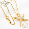Gold Plated 16-30 Inch Delicate Starfish Zirconia Pendant Necklace, Women's Wedding Gift Accessory - Image 1