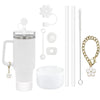 9pcs Accessories Set 3 Spill Proof Stopper Flowers Straw Cover Boot 2 Straw and Brush and 1 Flower Charm Chain for Stanley Cup - Image 2