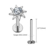 Titanium 16G Sunflower Cartilage Stud Earring with CZ Flower Helix Tragus Conch Piercing Jewelry - Image 9