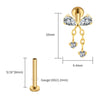 Titanium Bowknot Dangle Chain Flat Back Stud 18G 16G Threadless Push Pin Bow Cartilage Helix Ear Piercing - Image 17