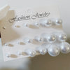 Korean Women Earrings 12 Pair/Set Beige White Pearl Simple Earrings Wedding Jewelry For Gift Valentine's Day gift - Image 27