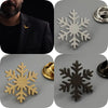 hip-hop snowflake hollow stainless steel gold-plated badge, suit lapel pin black, men's brooch set - Image 1