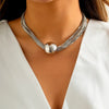 Exaggerated Twisted Chunky Chain Necklace for Women Punk Big Ball Pendant Choker Clavicle Link Grunge Jewelry Steampunk Men - Image 3