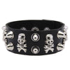 Wide PU Leather Skull Bracelet Punk Bracelet Adjustable Goth Cuff Bracelet Gothic Rivet Buckle Wristband For Women Men Jewelry - Image 4