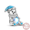 Silver Charms Beads Winter Snowflake Snowman Igloo Penguin Pendant Fit Bracelet Charms Women Jewelry Gift - Image 20