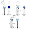 ZS 6-13PCS/LOT 16G Stainless Steel Lip Labret Piercing Set Crystal Monroe Lip Stud Ear Tragus Helix Cartilage Piercing 6/8/10mm - Image 27