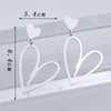 Vintage Hollow Metal Heart Pendant Earrings for Women European Punk Big Long Drop Earrings Wedding Party Golden Jewelry - Image 5