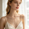 Freshwater Pearl Tassel Y-shaped Clavicle Necklaces Stainless Steel Jewelry On The Neck Accessories For Women - Image 2