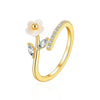 1PCS Micro inlaid Zircon Flower Adjustable Ring Women's Wedding Party Accessories Jewelry Gifts - Image 6