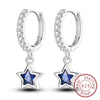Silver Hoop Earrings Star Moon Stud Drop Earrings For Woman Party Wedding Accessories Jewelry Gift - Image 21