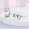 Silver Shining Zircon Earring Sparkling Simple Bow Irregular Curve Hoop Earring Jewelry Gifts for Women Men - Image 4