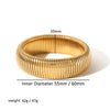 304L Stainless Steel Elastic Bracelet Women Gold Plated Charm Punk Wide Chunky Metal Spiral Bangle - Image 16