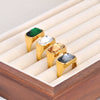 Rectangular Cubic Zirconia Stainless Steel Ring in Multiple Stone Colors - Image 4