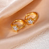 316L Stainless Steel Heart Water Drop Square Zircon Hoop Earrings For Women Men Personality Design Jewelry Gifts - Image 6