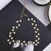 Pearl Beaded Choker Necklace with a Short Chain - Image 12