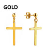 2pc Stainless Steel Men Cross Stars Punk Dangle Earrings Gothic Woman Cross Ear Hoop Earrings Huggies Pendant Piercing Jewelry - Image 25