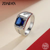 Silver Blue Green Crystal Adjustable Ring For Women Men Party Jewelry Gift - Image 1