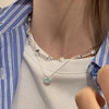 Silver Bead Geometry Necklace for Women Girl Korean Design Versatile Choker Jewelry - Image 1