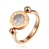 Classic Design Can Be Rotated Enamel And Shell Roman Numeral Beautiful Woman Ring Stainless Steel Ring Jewelry For Women - Image 9