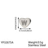 Carlidana High Polish Stainless Steel Silver Color 7 6mm Engraved Letter Alphabet Initial Perforated Heart Charm Accessories - Image 28