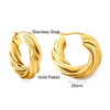 Punk Golden Plated Stainless Steel Reticulate Rhombus Hoops Earrings For Women Anti-Allergic Temperament Jewelry - Image 15