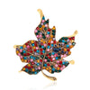 Temperament Leaf Brooch Shiny Rhinestone Color Pin Maple Leaf Ginkgo Biloba Dress Men's Women's Accessories Jewelry Gift - Image 5