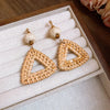 Vintage Brown Round Rattan Weave Earrings For Women Exaggerated Large Circle Geometric Earrings Jewelry Accessories - Image 7