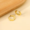 Geometric Square Star Heart U Shape Hoop Earrings For Women Men Golden Sliver Color Stainless Steel Retro Piercing - Image 3