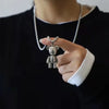 Actionable Graffiti Violence Bear Necklace Men's Personality Hip Hop Pendant Sweater Chain Hoodie Jewelry Accessories - Image 1