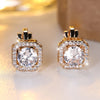 Crystal Round Stone Clip Earrings For Women Rose Gold Silver Color White Green Blue Zircon Jewelry Simple Gifts - Image 16