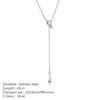 Irregular Cross Knotted Snake Chain Stainless Steel Y-Shaped Collarbone Pendant Long Necklace Holiday Gift - Image 7