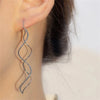 2Pcs Wave Fringe Tassel Earrings Ladies, Elegant Long Style Pin Stud Suitable for Daily Wear - Image 2
