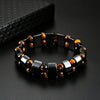 Selling Men's Tiger Eye Stone Bracelet Men's Bead Black Stone Elastic Bracelet - Image 1
