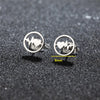 Tiny Star Moon Stud Earrings for Women Music Cross Leaf Cup Earings Stainless Steel Jewelry Gift - Image 8