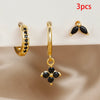 3PCS Green Zircon Hanging Earrings Set for Women Stainless Steel Flower Dangle Earring Cartilage Piercing Jewelry - Image 6
