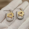 Full Crystal Letter V Stud Earrings for Women Jewelry Zirconia Earrings Party Accessories - Image 1