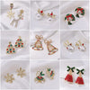 Dainty Crystal Xmas Snowflake Stud Earrings for Women Jewelry Shine Christmas Tree Bell Star Pierced Dangle Year Gift - Image 1