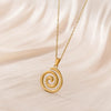Spiral Swirl Pendant Necklace Stainless Steel Gold Color Women Neck Chain Choker Geometric Jewelry Birthday Gift - Image 1