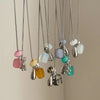 Colorful Stone Grape Cluster Pendant Necklace on Box Chain - Image 18