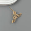 punk style hollow lines woodpecker stainless steel gold-plated brooch, black suit accessories, wedding matching set - Image 4