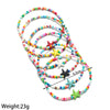6pcs/set Cute Sea Turtle Starfish Anklets Sets For Women Rainbow Beads Foot Chain Ankle Bracelet Elastic Rope Beach Jewelry Gift - Image 6