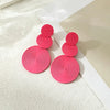 Stylish Dangle Earrings Trio Circle Design Daily Outfits Party Accessories Stuff Red Orange Big Earrings - Image 8