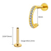 Titanium C-Shaped Hoop Earring with CZ 16G Dainty Half Circle Open Hoop Helix Earlobe Piercing Jewelry - Image 16