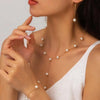3Pcs/Set Korean Gold Color Pearl Choker Necklace Earring Set For Women Elegant Imitation Pearl Beads Clavicle Chain Jewelry - Image 1