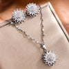 Rotation Spin Sunflower Stainless Steel Zircon Necklaces For Women Metal Crystal Necklace Party Birthday Gifts Jewelry - Image 3